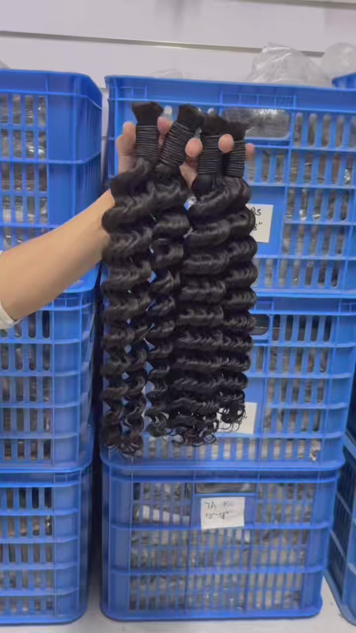 deep wave bulk hair bundles for braing